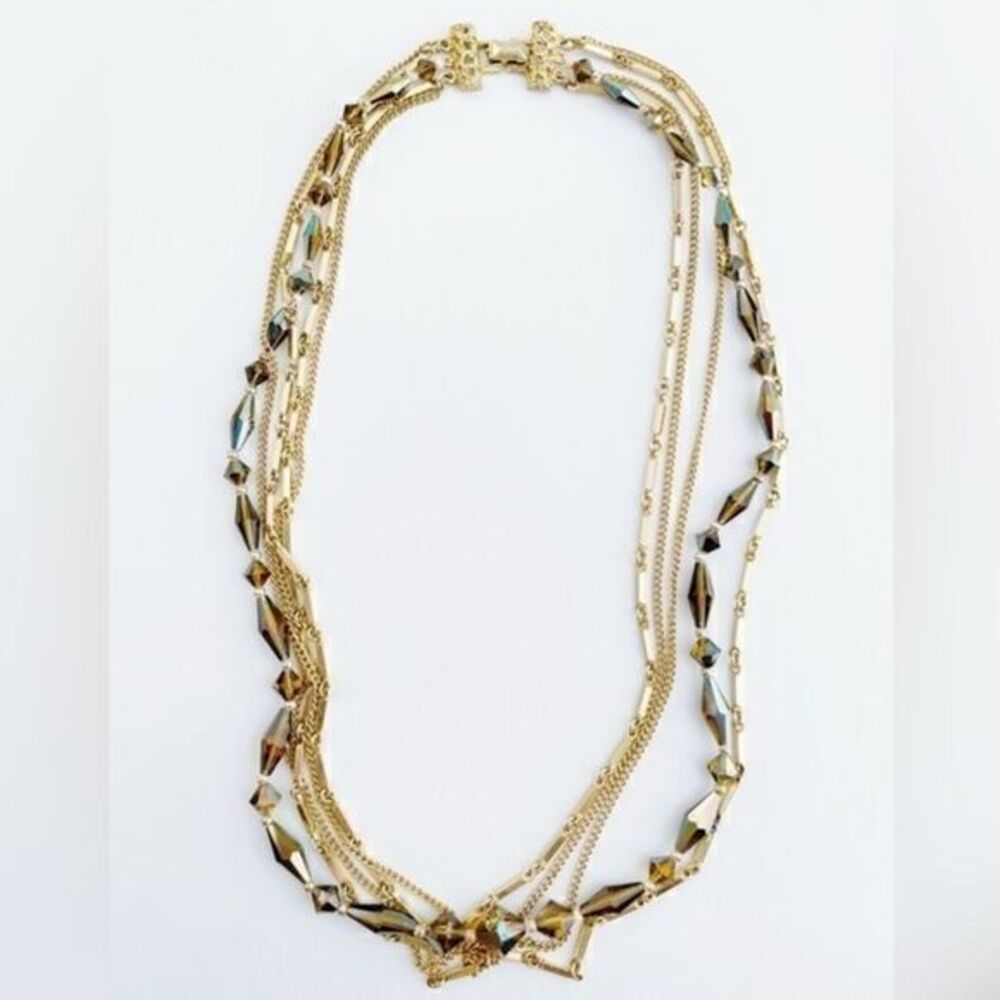 Vintage Gold Tone and Beaded Necklace​